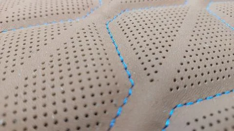 Leather stitched with perforated pattern, Stock Photos