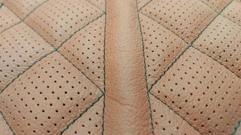 Leather stitched with perforated pattern, Stock Photos