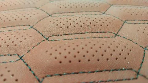 Leather stitched with perforated pattern, Stock Photos