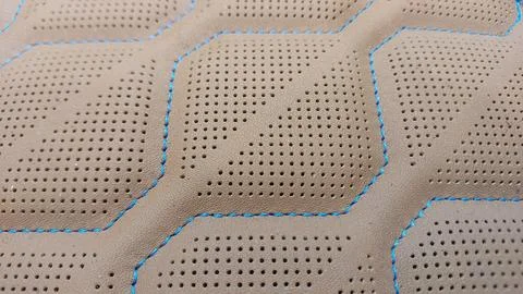 Leather stitched with perforated pattern, Stock Photos