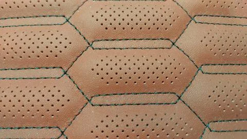 Leather stitched with perforated pattern, Stock Photos