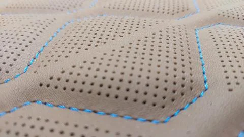 Leather stitched with perforated pattern, Stock Photos