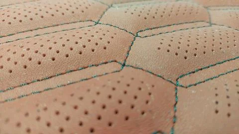 Leather stitched with perforated pattern, Foto stock