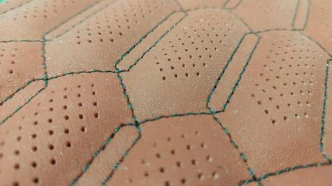 Leather stitched with perforated pattern, Stock Photos