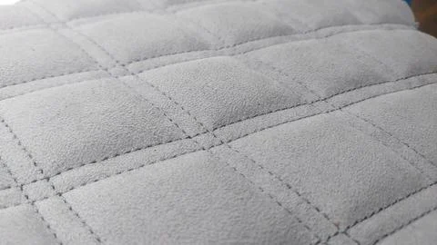 Leather stitched with square pattern, leather grey texture or background Stock Photos