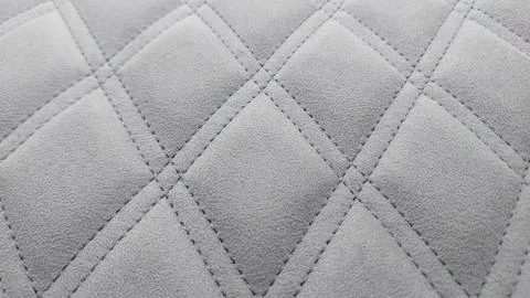 Leather stitched with square pattern, leather grey texture Stock Photos
