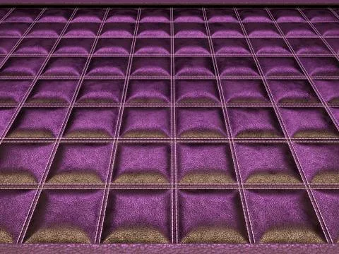 Leather stitched texture or background purple and brown Illustrazione stock
