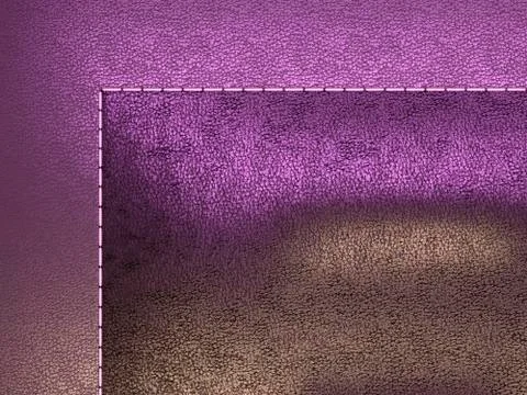 Leather stitched texture or background purple and brown Illustrazione stock