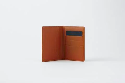 Leather strap card case Stock Photos