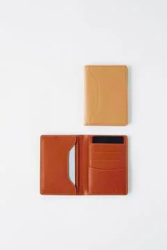 Leather strap card case Stock Photos