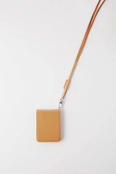 Leather strap card case Foto stock