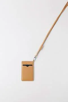 Leather strap card case Foto stock