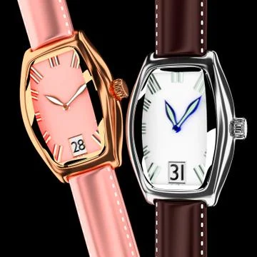 Leather strap watch. Stock Illustration
