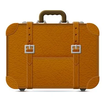 Leather suitcase, front view Stock Illustration