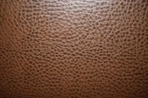 Leather surface of dermantine with a fine brown pattern Stock Photos