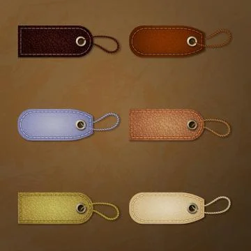 Leather tag collection Stock Illustration