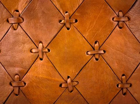 Leather texture with selvage Stock Photos