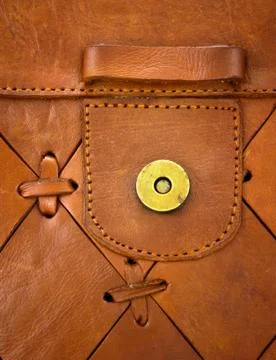 Leather texture with selvage Stock Photos