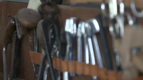 Leather tools Video stock 89883403