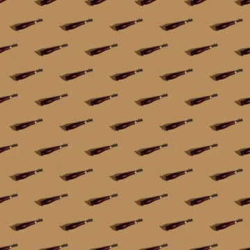 Leather tools seamless pattern. Made in a flat style on a orange yellow backg Stock Illustration