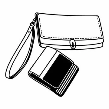 Leather Wallet Accessory Flat Vector Icon Stock Illustration