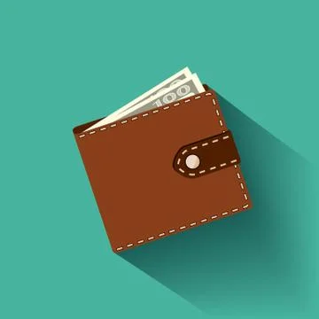 Leather wallet with banknotes Stock-Illustration
