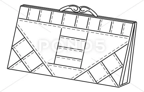 Leather wallet, contour Stock Illustration