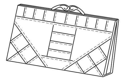 Leather wallet, contour Stock Illustration