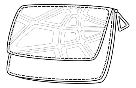 Leather wallet, contour Illustrazione stock