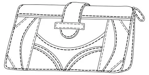 Leather wallet, contours Stock Illustration