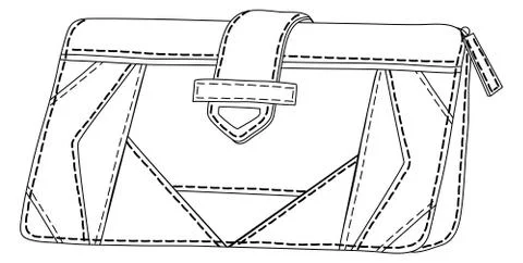 Leather wallet, contours Stock Illustration