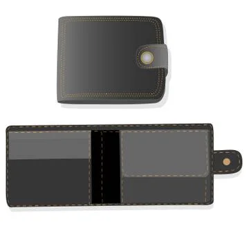 Leather wallet illustration set. Stock Illustration