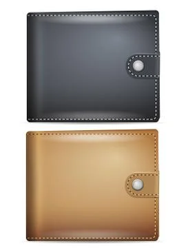 Leather wallet set Stock Illustration