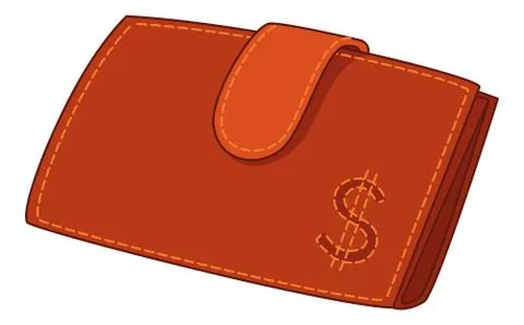 Leather wallets with dollar signs Stock Illustration