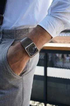 Leather watch Foto stock