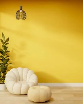 Leather white flower sofa and stool aside houseplant on wooden parquet floo.. イラスト素材