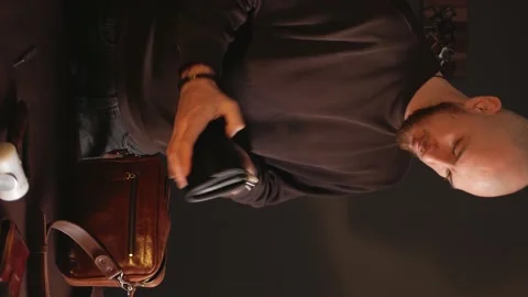 Leather workshop, with your own hands, DIY instruction, manual labor Stock Footage 173424476