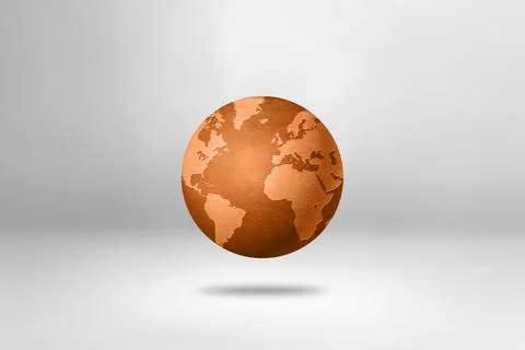 Leather world globe isolated on white background Stock Illustration