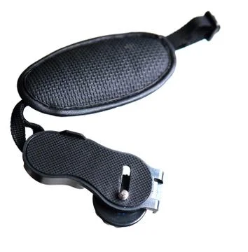 Leather wrist strap for the camera close-up. Stock Photos