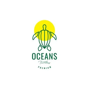 Leatherback turtle abstract logo design Stock Illustration