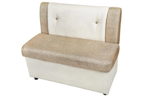Leatherette dining bench with  light brown color 写真素材