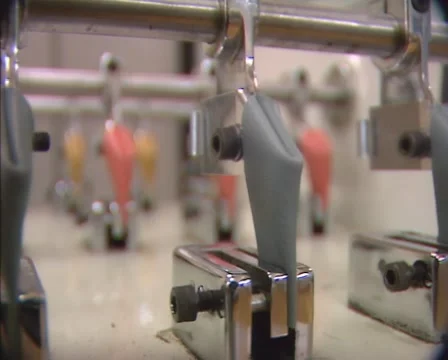 Leathergoods flexing endurance test - low angle. Stock Footage 46781335