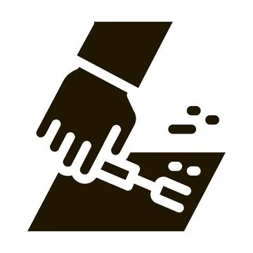 Leatherworker sewing machine icon Vector Glyph Illustration Illustrazione stock