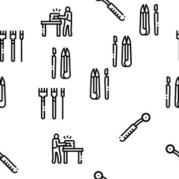 Leatherworking Job Seamless Pattern Vector 스톡 일러스트