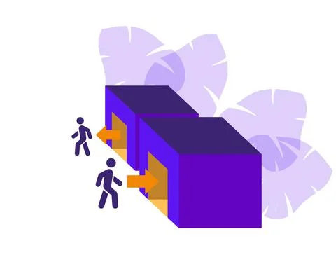 Leave and enter icons flat design Stock-Illustration
