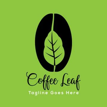 Leave coffee bean logo Stock Illustration