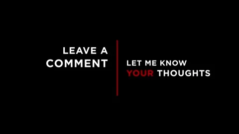 "Leave a Comment - Let Me Know Your Thoughts" text with animated elements. Stock Footage 343001752