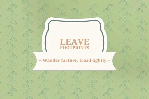 LEAVE FOOTPRINTS display type design with filled caption shape and radial offset Stock Illustration