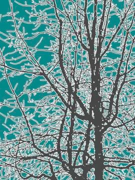 Leave Less Tree Graphic Silhouette Illustration