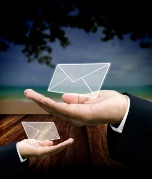 Leave letter for vacation concept, Send mail for ask vacation concept Stock Illustration